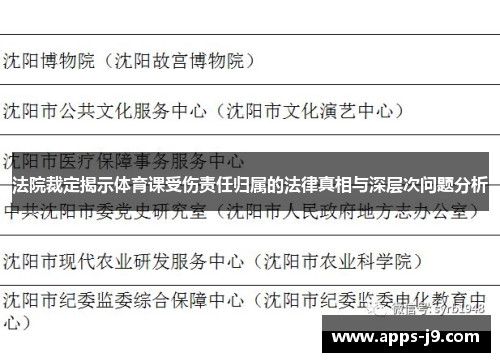 法院裁定揭示体育课受伤责任归属的法律真相与深层次问题分析 法院裁定揭示体育课受伤责任归属的法律真相与深层次问题分析