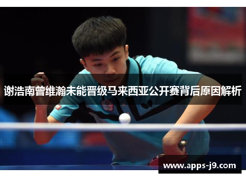 谢浩南曾维瀚未能晋级马来西亚公开赛背后原因解析